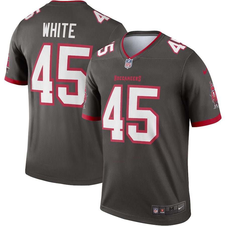 Men Tampa Bay Buccaneers #45 Devin White Nike Pewter Alternate Legend NFL Jersey